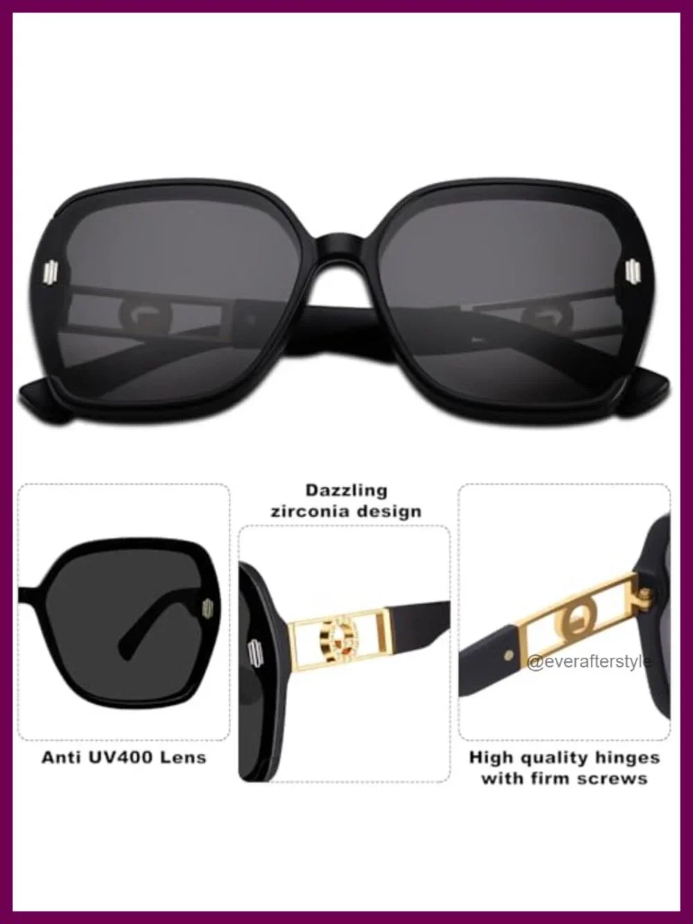 2 Pack Retro 70s Oversized Sunglasses Women Men UV400 Square Vintage Shades